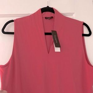 Talbots L Hazy pink sleeveless cotton top with flattering neckline. NWT